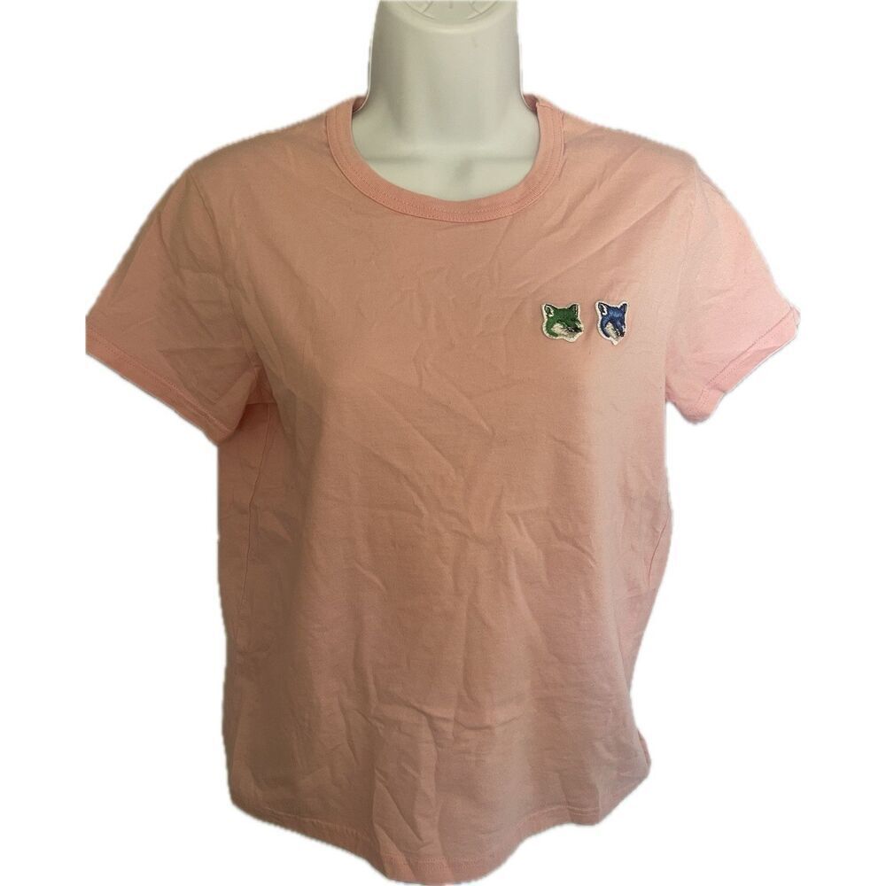 Maison Kitsune Double Fox Head Logo Short Sleeve Women's Classic t shirt Size S